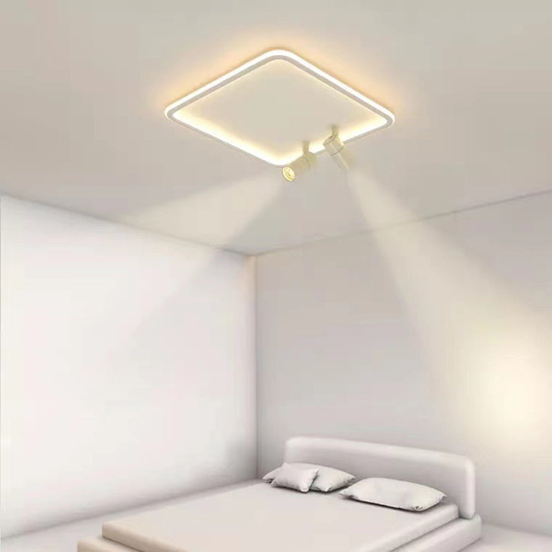 Square Acrylic Shade LED Flush Ceiling Light in Modern Concise Style Aluminium Lamp Flush Mount for Bedroom