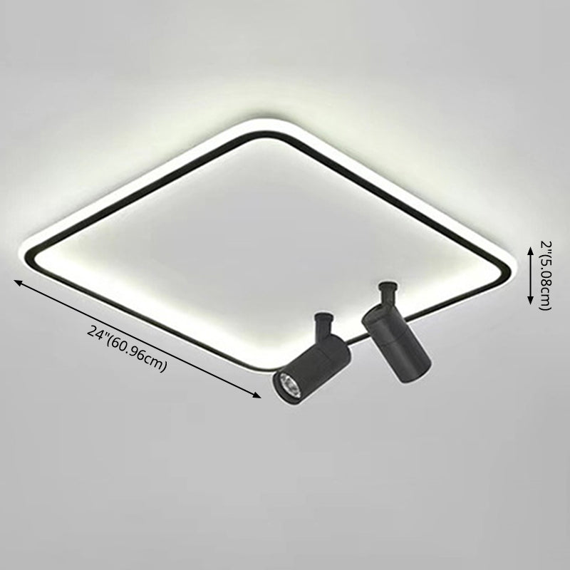 Square Acrylic Shade LED Flush Ceiling Light in Modern Concise Style Aluminium Lamp Flush Mount for Bedroom