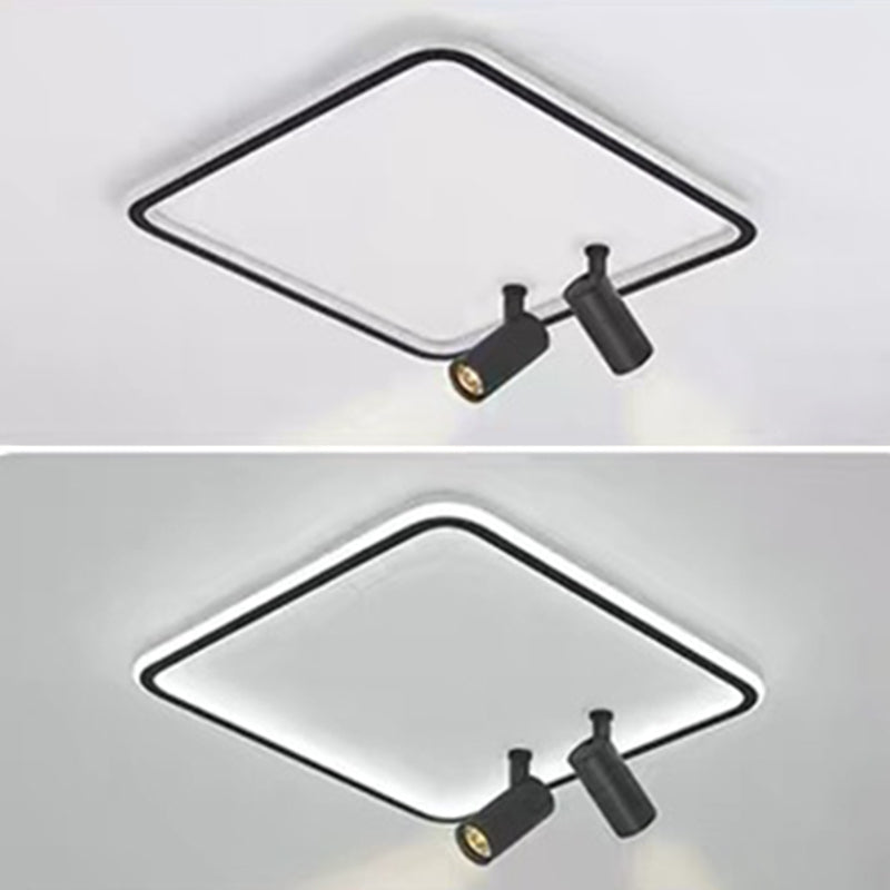 Square acrylique Shade LED Flush Plafond Light in Modern Concis Style Aluminium Lampe à chasse d'eau pour la chambre à coucher