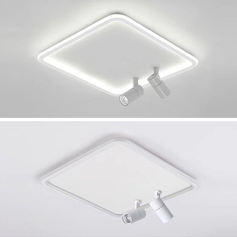 Square Acrylic Shade LED Flush Ceiling Light in Modern Concise Style Aluminium Lamp Flush Mount for Bedroom