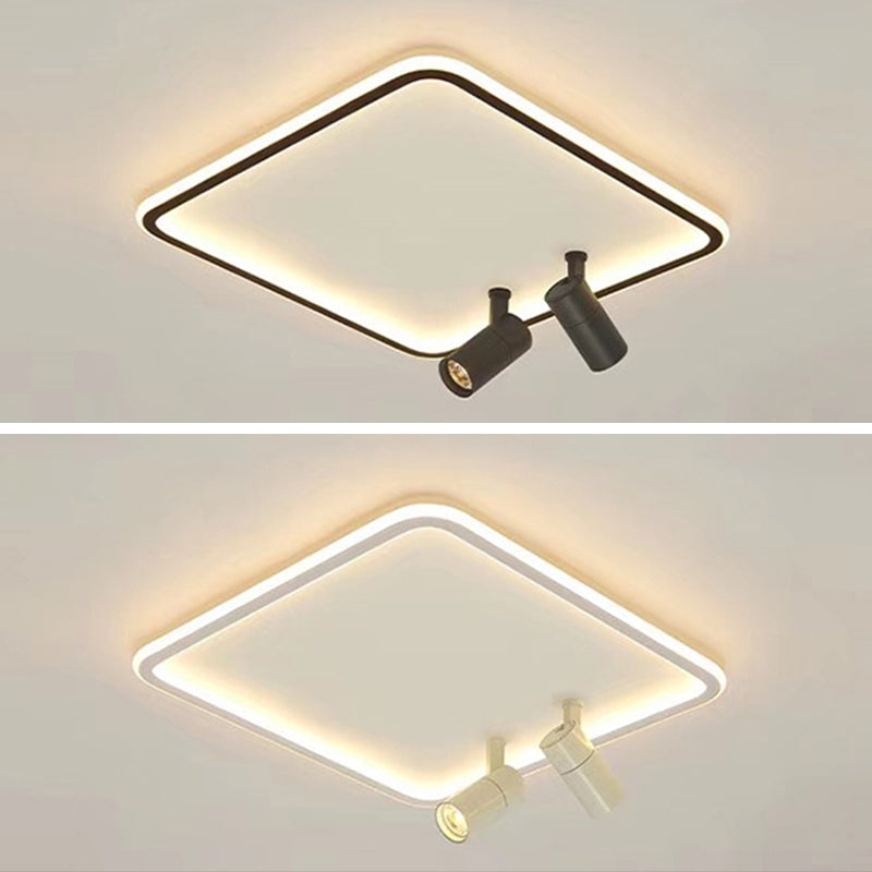 Square Acrylic Shade LED Flush Ceiling Light in Modern Concise Style Aluminium Lamp Flush Mount for Bedroom