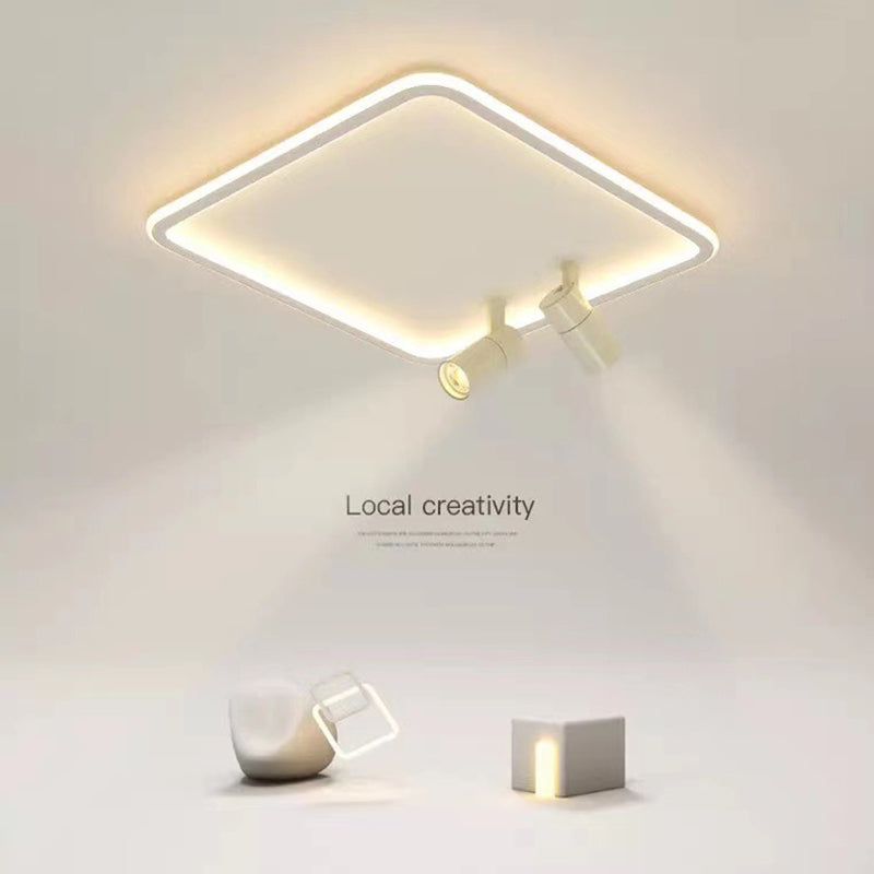 Square Acrylic Shade LED Flush Ceiling Light in Modern Concise Style Aluminium Lamp Flush Mount for Bedroom