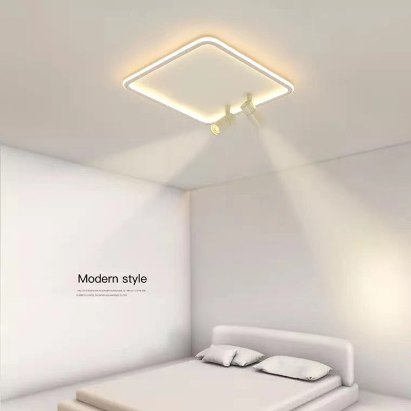 Square Acrylic Shade LED Flush Ceiling Light in Modern Concise Style Aluminium Lamp Flush Mount for Bedroom