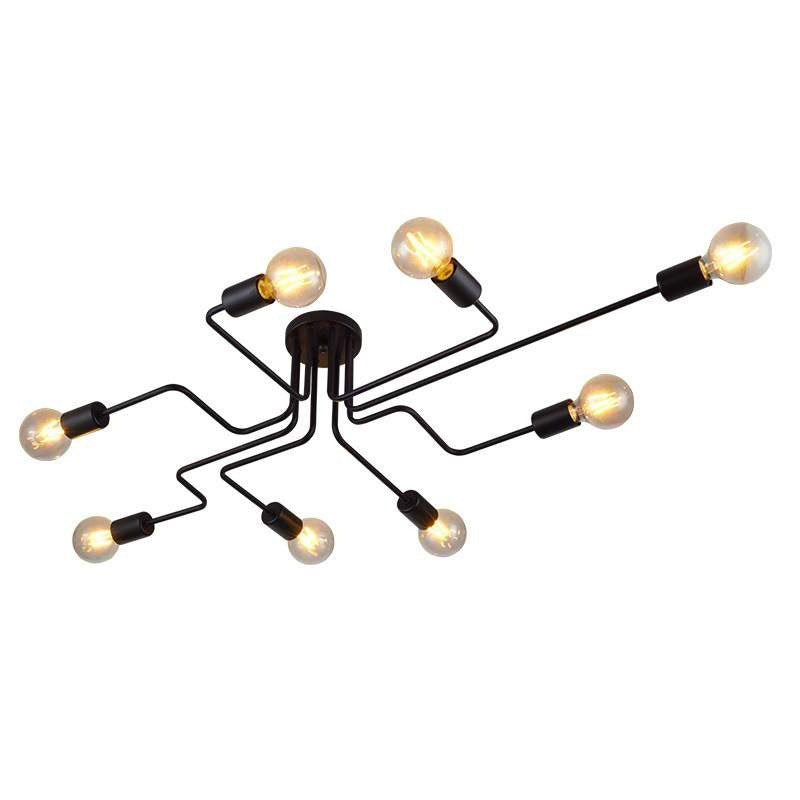 Exponierte Glühbirnen -Halbblätter -Deckendecke Industrial Metall Decken Deckenspülung Mount