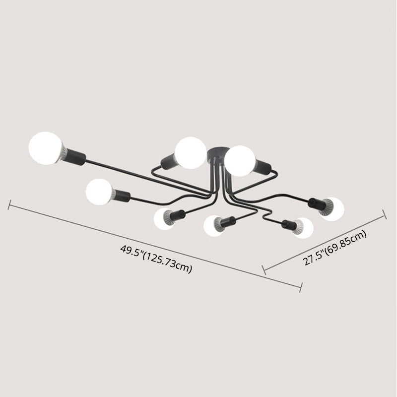 Bulbe exposé Semi Flush Plafond Plafonner