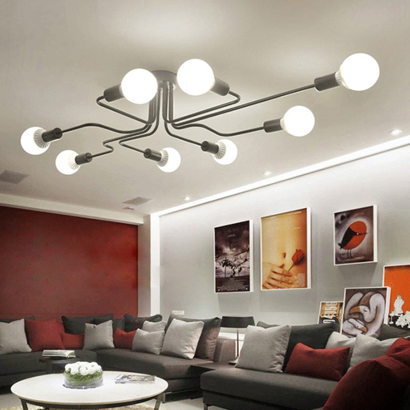 Bulbe exposé Semi Flush Plafond Plafonner