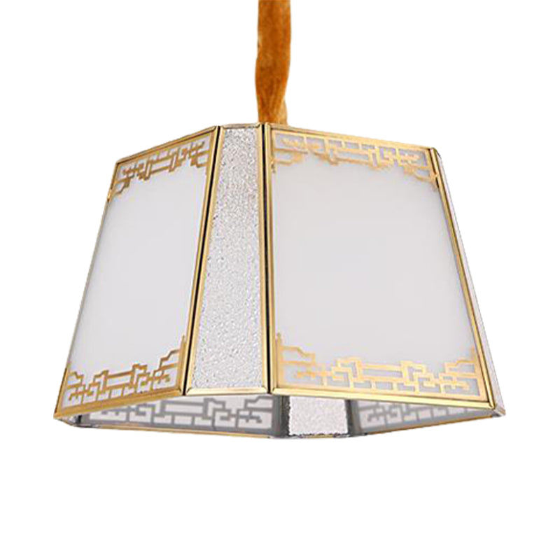 Wit mat glazen torenvormige kroonluchter eenvoudige 5 hoofden hal hanging hanglamp