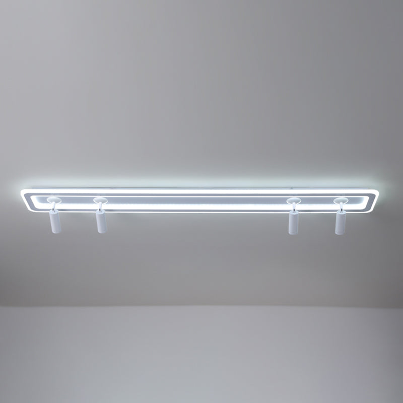 Luz de techo semi rascuble de LED rectangular blanco en el estilo de techo interior acrílico de estilo creativo moderno con lámpara de aluminio ajustable