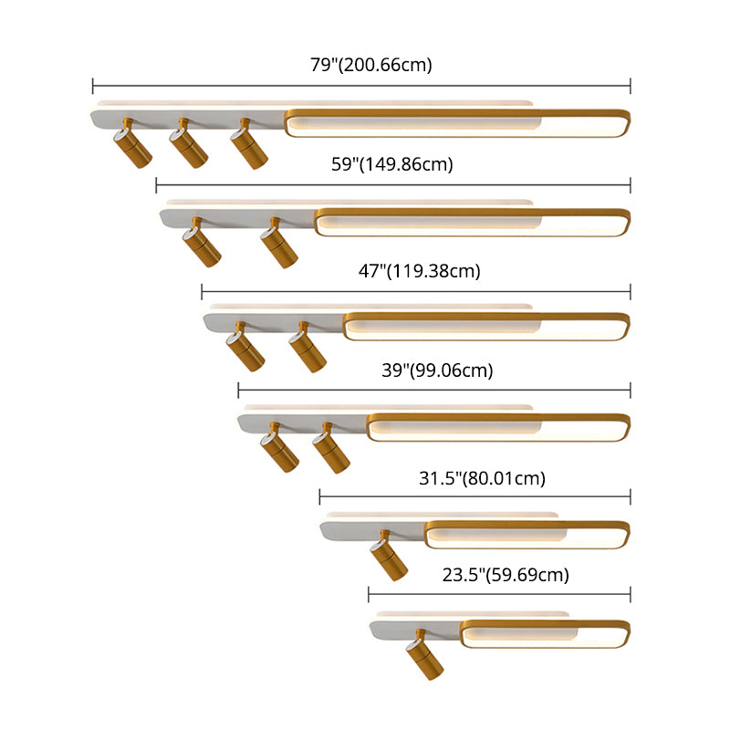 Luz de techo semi rascuble de LED rectangular en la simplicidad moderna de metal de metal montaje al ras con tono acrílico
