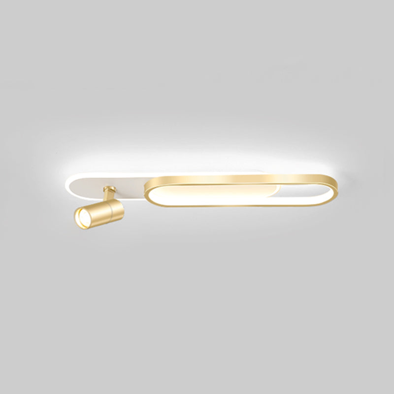 Modern Simplicity Oblong LED Semi Flush Mount Metal Indoor Ceiling Light with Acrylic Shade