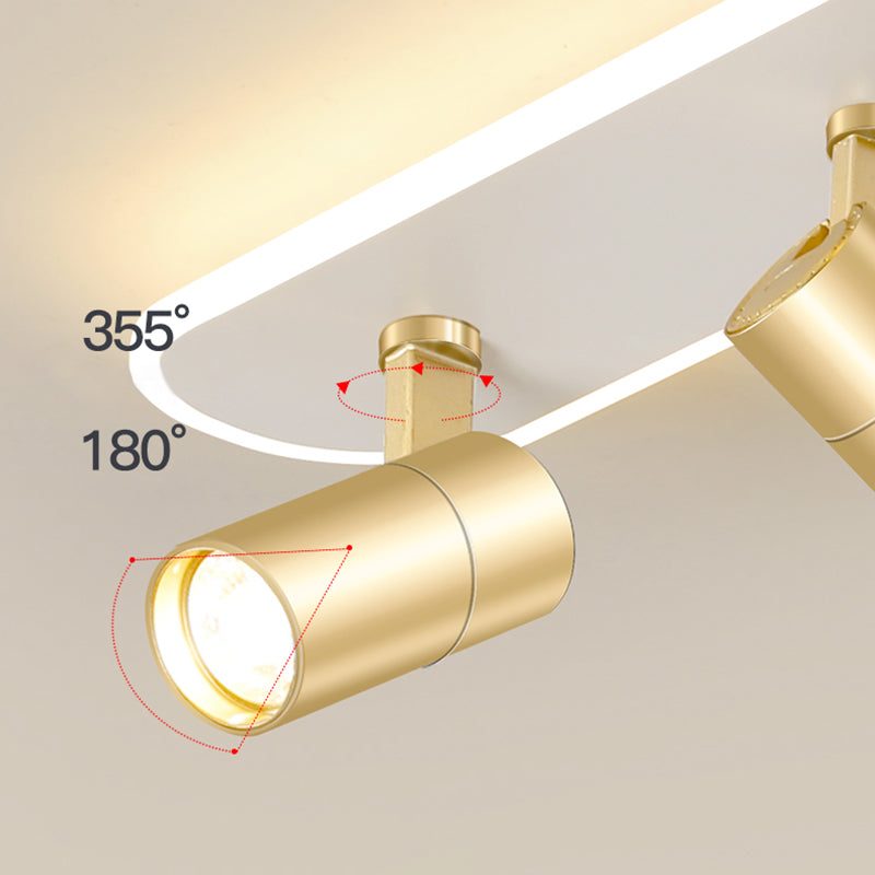 Moderne Einfachheit länglich LED Semi Flush Mount Metall -Deckenleuchte mit Acrylschatten