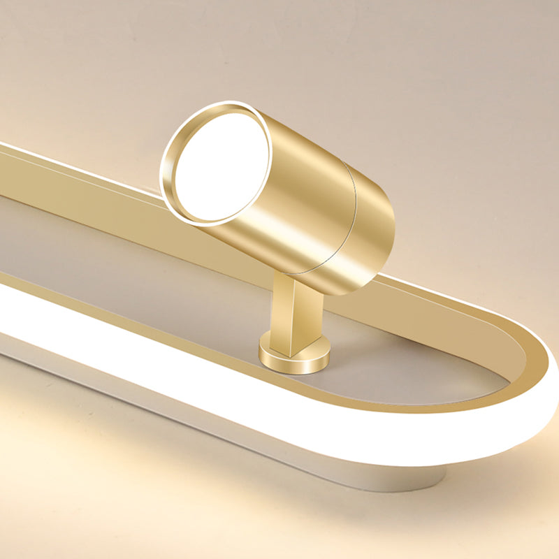 Gold länglich LED Semi Flush Mount in moderner Einfachheit Metall Deckenleuchte für Wohnzimmer