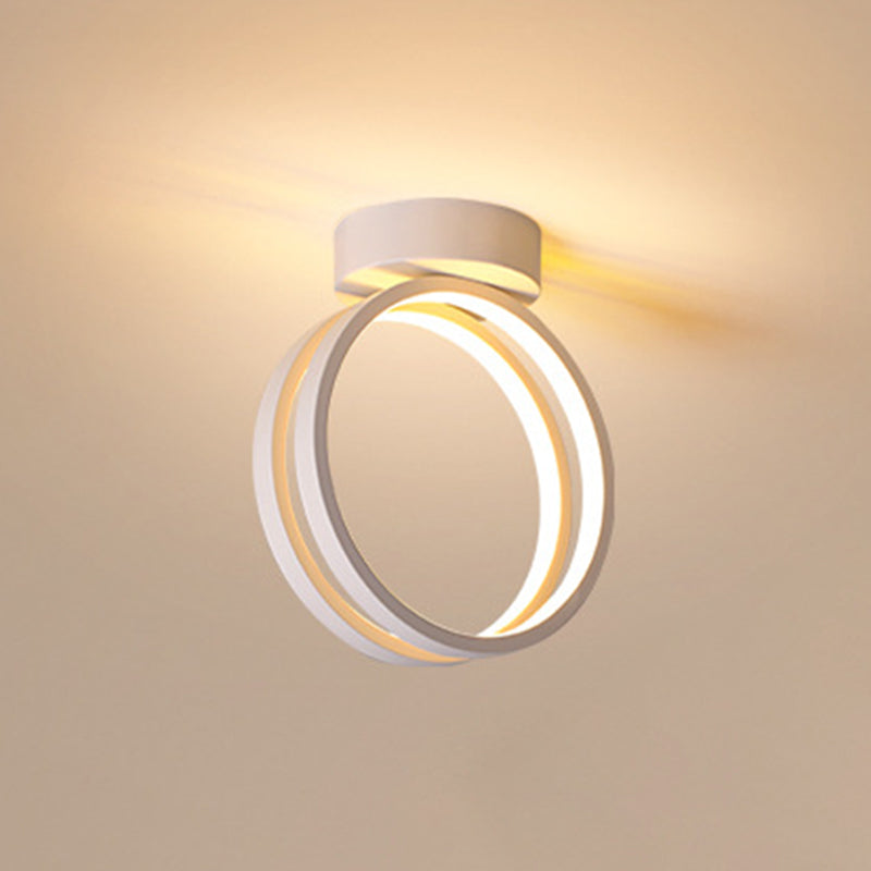 Halo Ring Hallway Ceiling Mounted Light Aluminium 1 Head Modern Flush Light Fixture