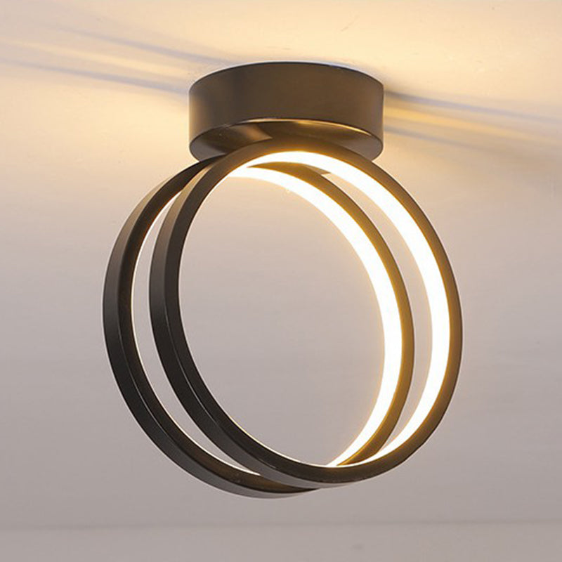 Halo Ring Hallway Ceiling Mounted Light Aluminium 1 Head Modern Flush Light Fixture