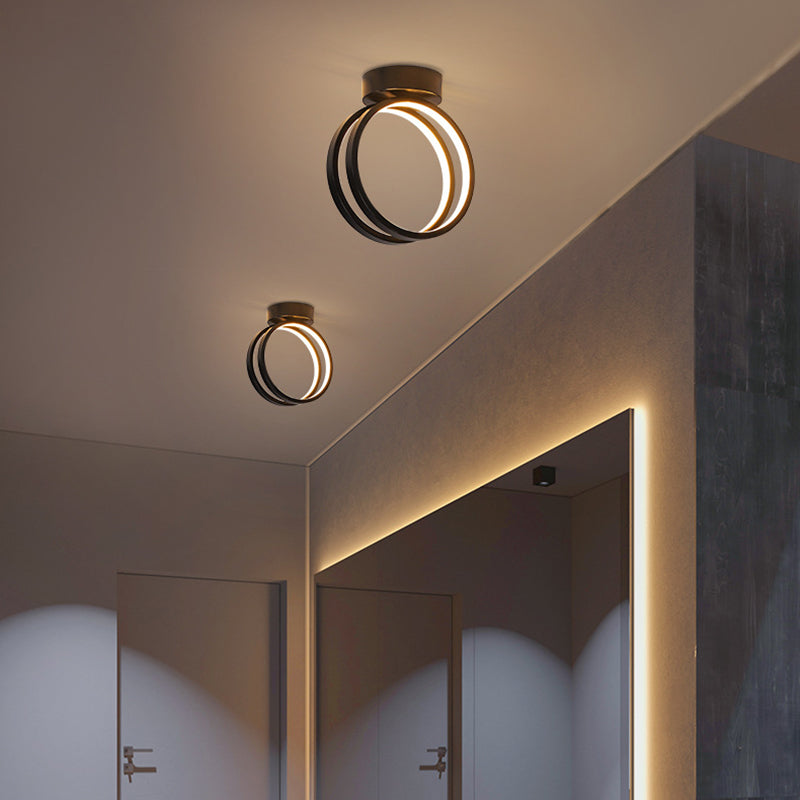 Halo Ring Hallway Ceiling Mounted Light Aluminium 1 Head Modern Flush Light Fixture