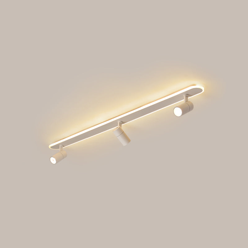 Apparecchio a soffitto semifulto a LED oblungo in stile moderno a filo interno acrilico con lampada regolabile