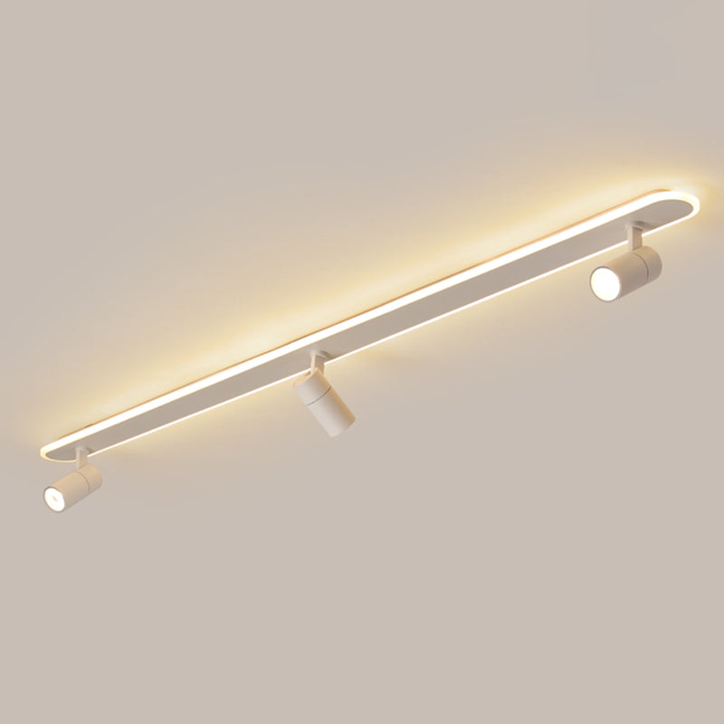 Apparecchio a soffitto semifulto a LED oblungo in stile moderno a filo interno acrilico con lampada regolabile