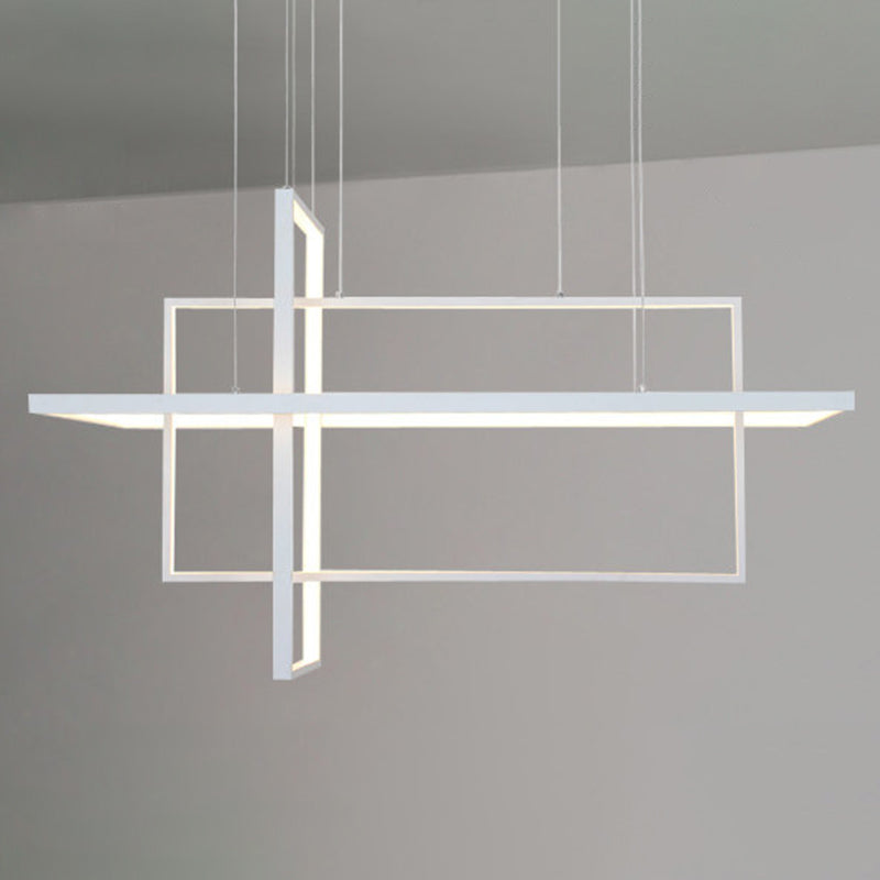 Rectangle moderne Hanging Chandelier Metal Pendant Light Kit