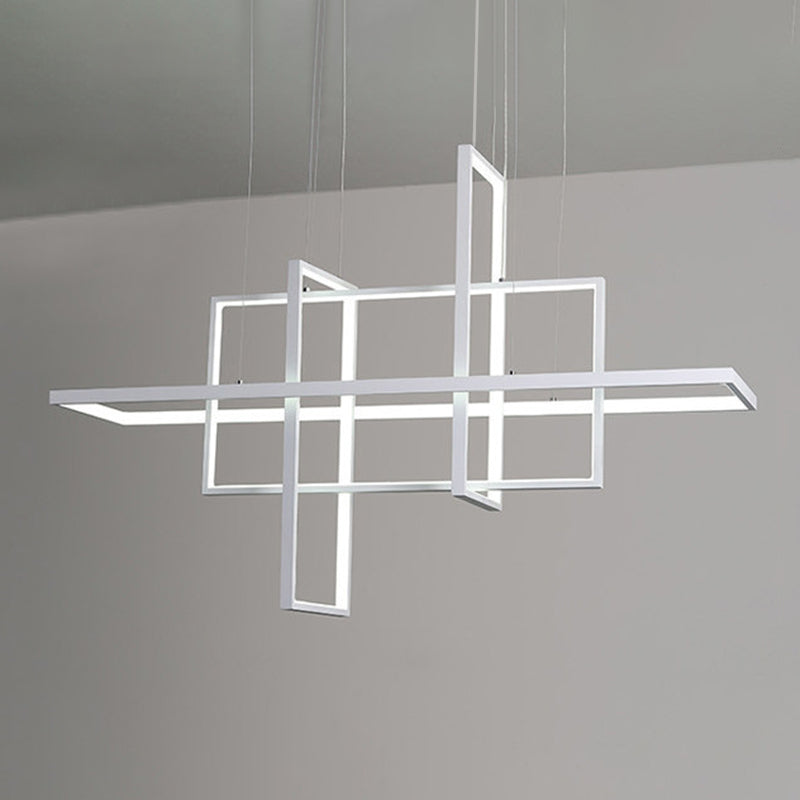 Rectangle moderne Hanging Chandelier Metal Pendant Light Kit