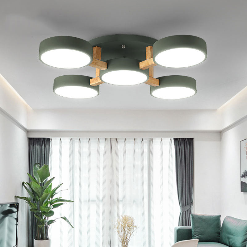 Nordic Molecular Semi Mount Lighting Metallic 5-Light Living Room Ceiling Light