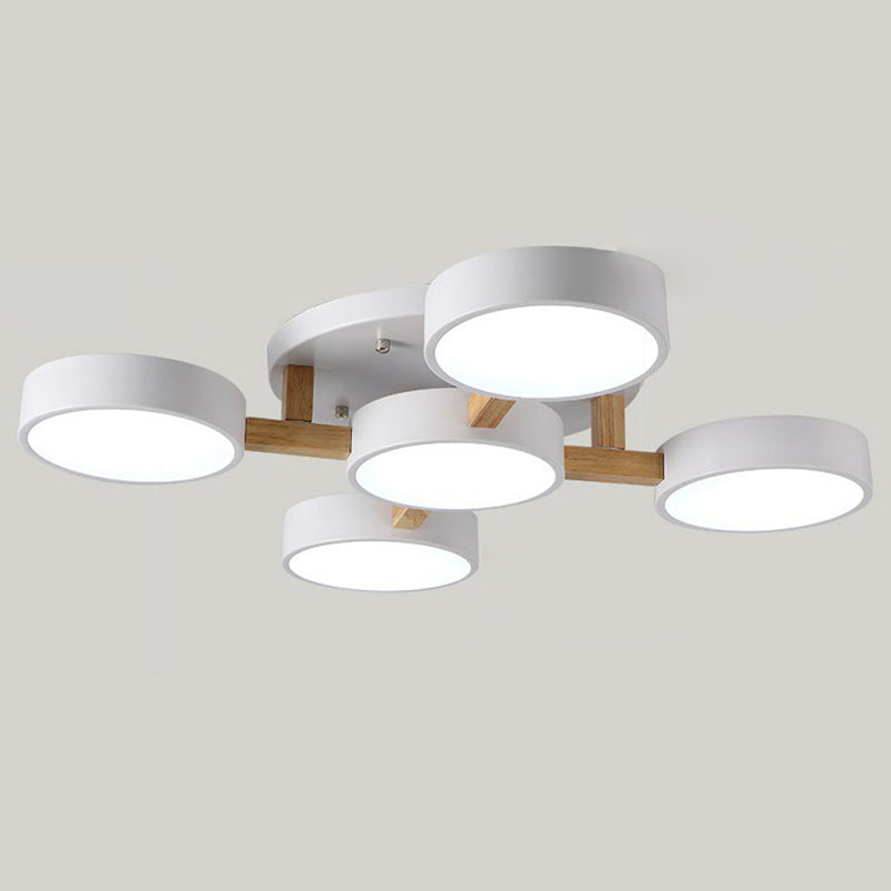 Nordic Molecular Semi Mount Lighting Metallic 5-Light Living Room Ceiling Light