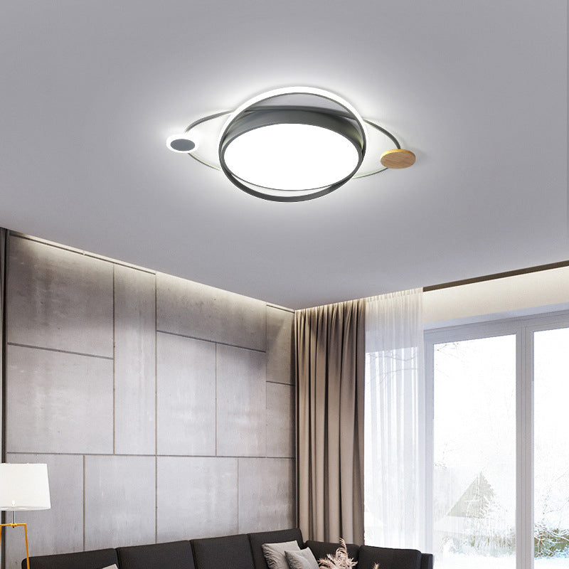 Round LED Flush Mounted Fixture Macaron Metal Bedroom LED Flush Ceiling Light