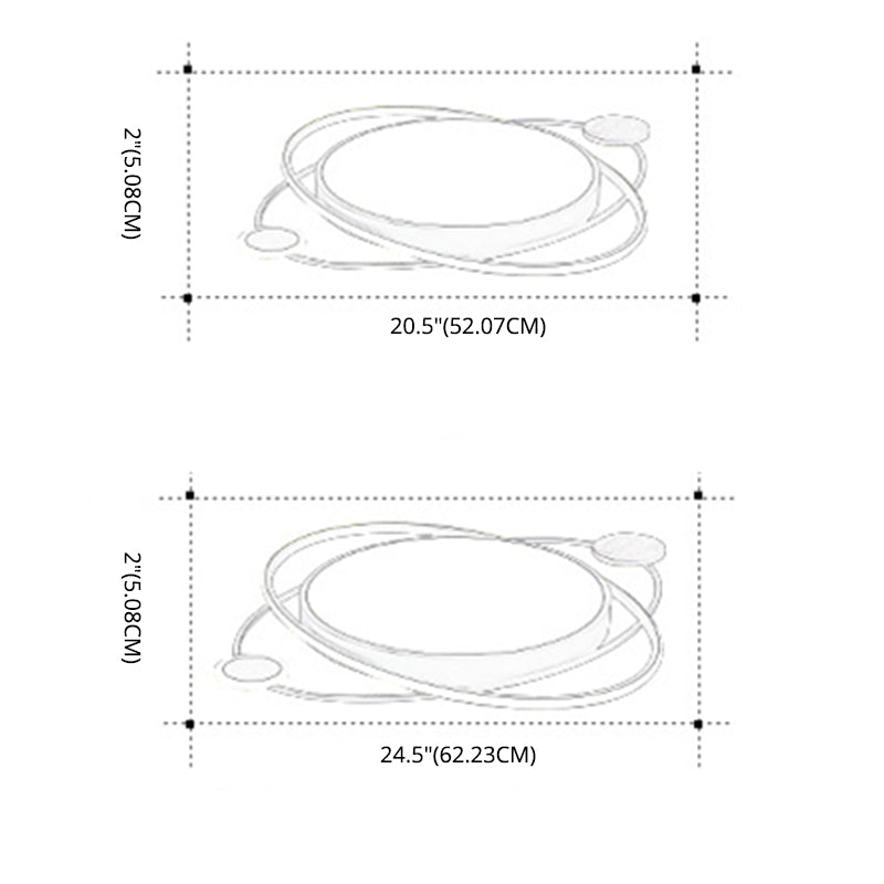 Round LED Flush Mounted Fixture Macaron Metal Bedroom LED Flush Ceiling Light