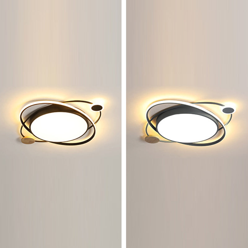 Voyant rond Fixture à cheval Macaron Metal Bedroom LED Flush Ceiling Light