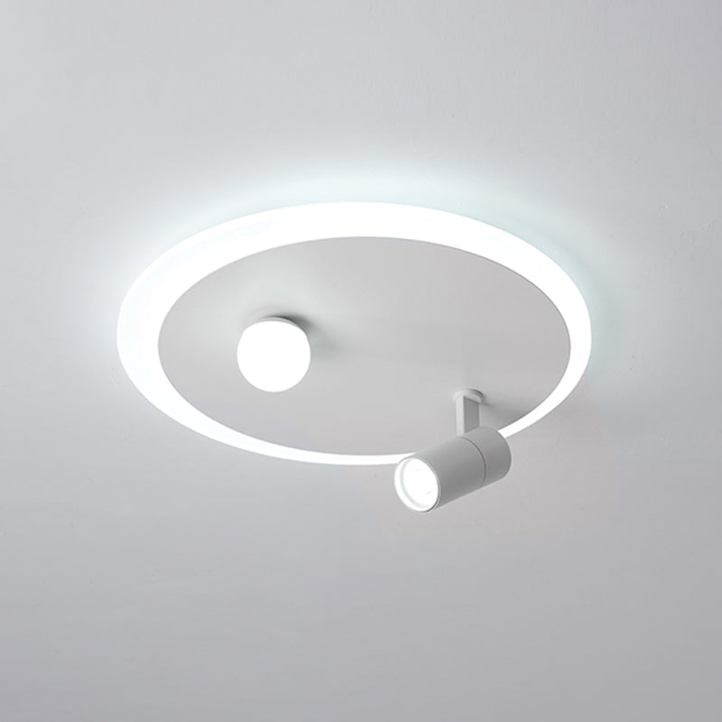 Luz de techo semi rascijada de LED circular blanco en el estilo moderno de hierro forjado de estilo conciso para sala de estar