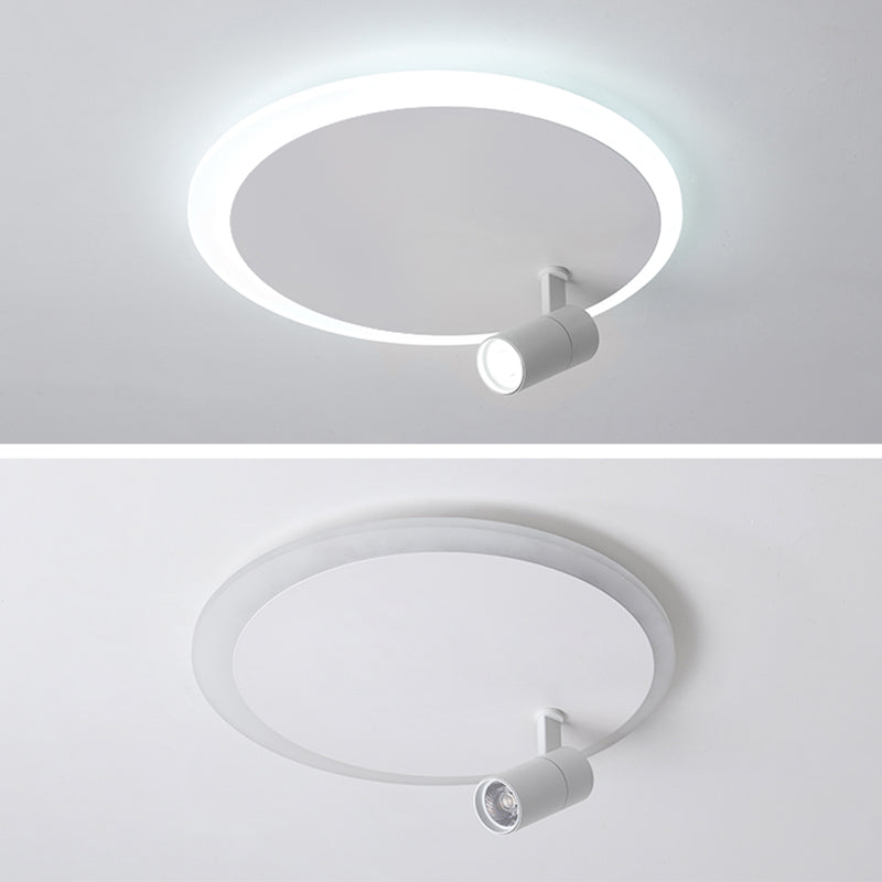 Luz de techo semi rascijada de LED circular blanco en el estilo moderno de hierro forjado de estilo conciso para sala de estar