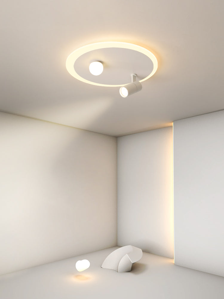 Luz de techo semi rascijada de LED circular blanco en el estilo moderno de hierro forjado de estilo conciso para sala de estar