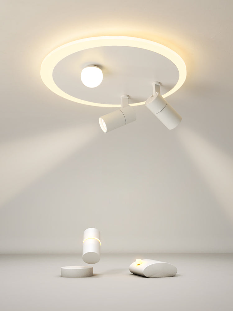 Luce a soffitto semi -ruscini a LED circolare bianco in moderno supporto in ferro battuto in stile conciso per soggiorno