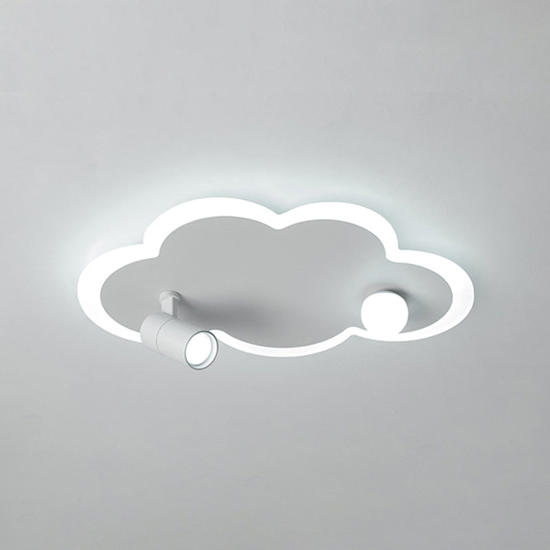 White Cloud LED Semi Flush Mount in Modern Creative Style Metal Indoor Ceiling Fixture with Acrylic Shade