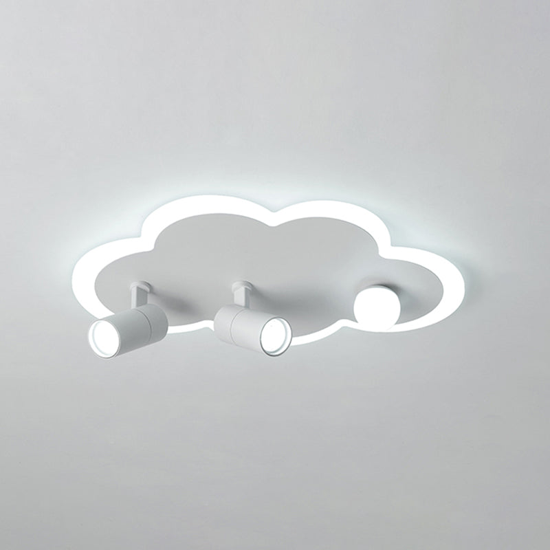 White Cloud LED Semi Flush Mount in moderner kreativer Metall -Innendecke mit Acrylschatten