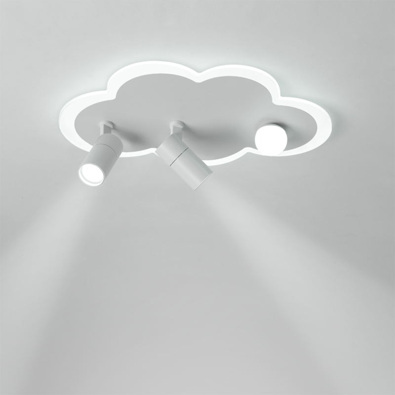 White Cloud LED Semi Flush Mount in moderner kreativer Metall -Innendecke mit Acrylschatten