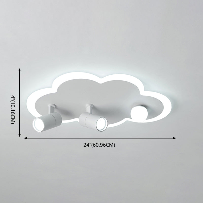 White Cloud LED Semi Flush Mount in Modern Creative Style Metal Indoor Ceiling Fixture with Acrylic Shade