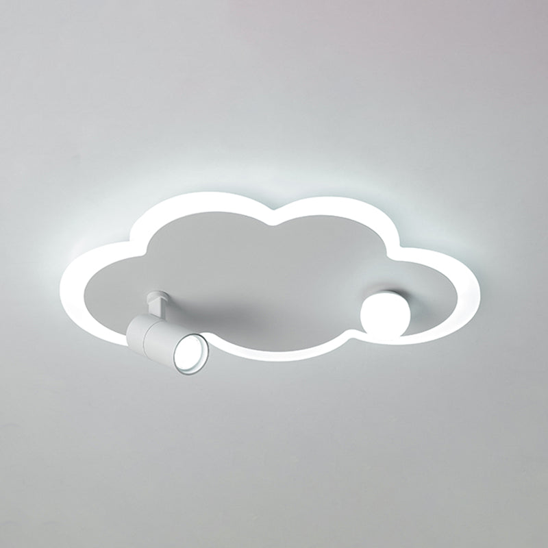 White Cloud LED Semi Flush Mount in moderner kreativer Metall -Innendecke mit Acrylschatten