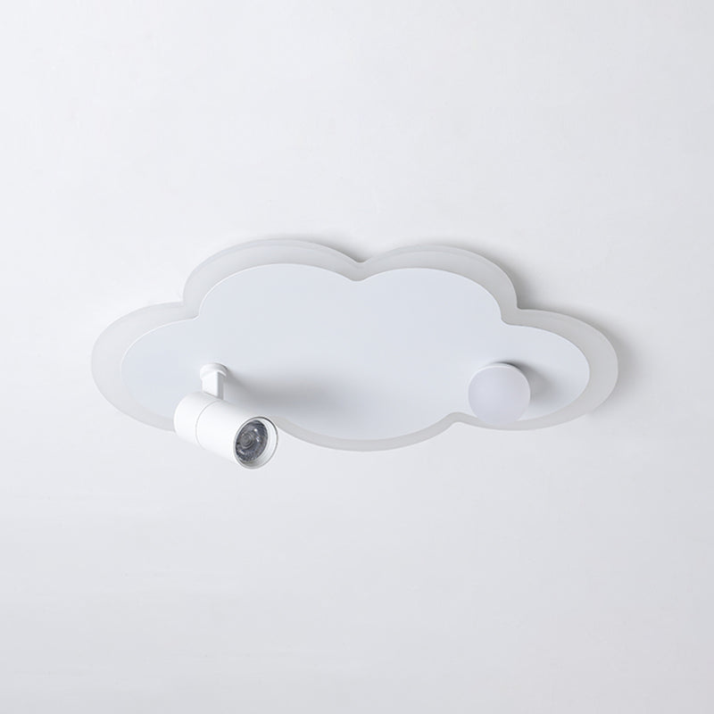 White Cloud LED Semi Flush Mount in moderner kreativer Metall -Innendecke mit Acrylschatten