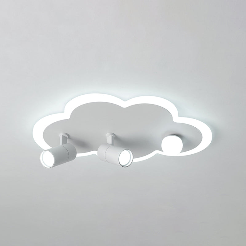 Witte wolken LED Semi Flush Mount in moderne creatieve stijl metalen binnen plafondarmatuur met acrylschaduw