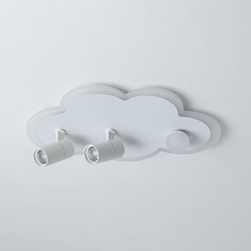 White Cloud LED Semi Flush Mount in moderner kreativer Metall -Innendecke mit Acrylschatten