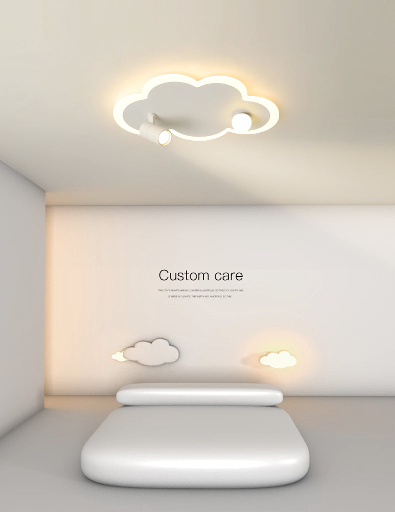 Montaje semi descarte de semi de nubes de nubes blancas en moderno estilo creativo de metal de techo interior con sombra acrílica