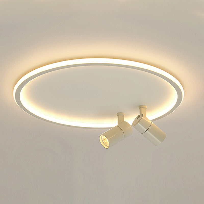 Montaggio semifulto a LED a 2 luci nella moderna luce circolare a soffitto acrilico in bianco