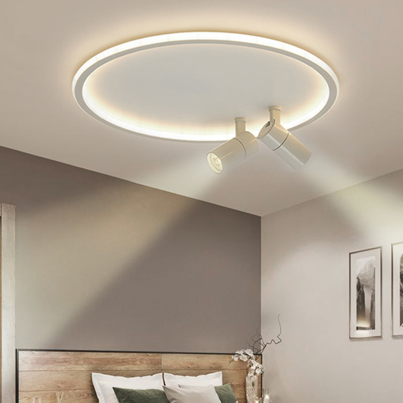 Montaggio semifulto a LED a 2 luci nella moderna luce circolare a soffitto acrilico in bianco