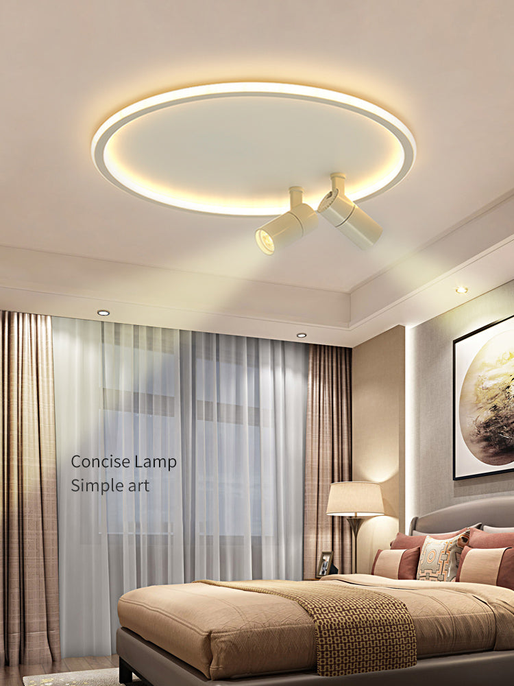 2-Light LED Semi Flush Mount in Modern Simplicity Circular Acrylic Ceiling Light in White