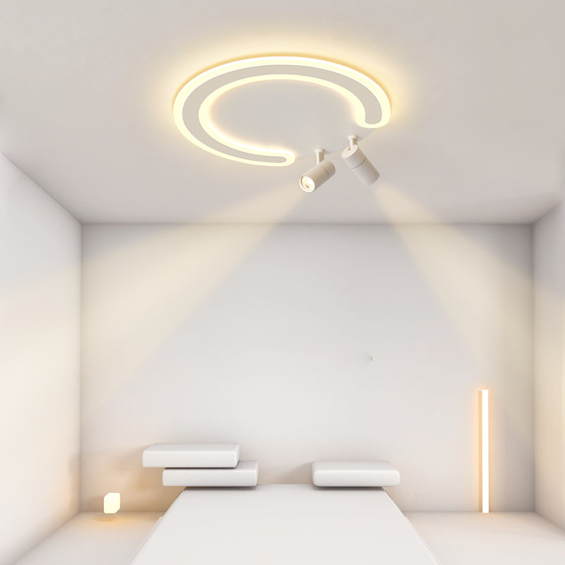 Montaggio semifulto a LED circolare in stile moderno creativo a soffitto interno acrilico in bianco