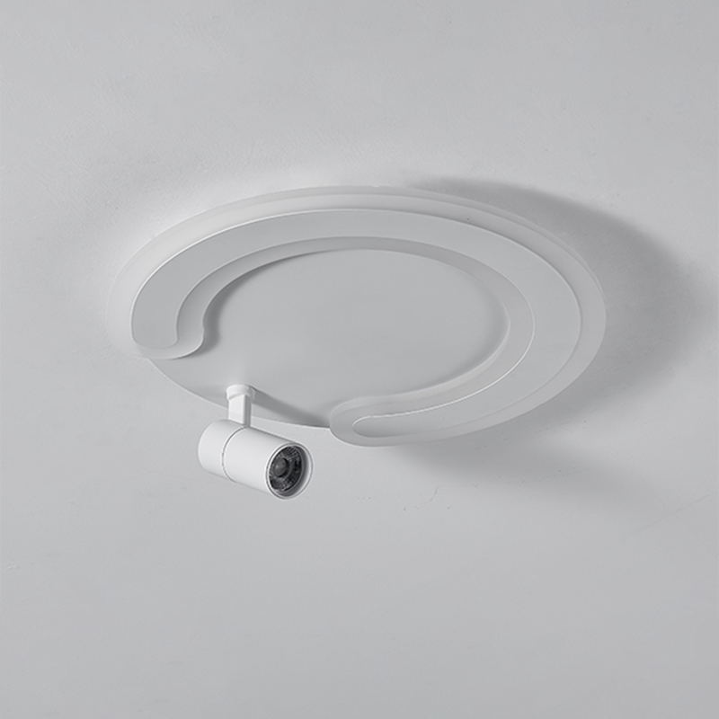 Montaje semi rasciquete de LED circular en moderna luz de techo de interior acrílico en blanco en blanco