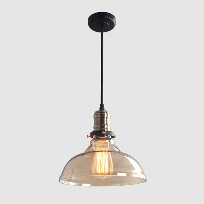 Retro Industrial 1 Light Pendant Barn Clear Glass Pendant Lighting  for Coffee Shop