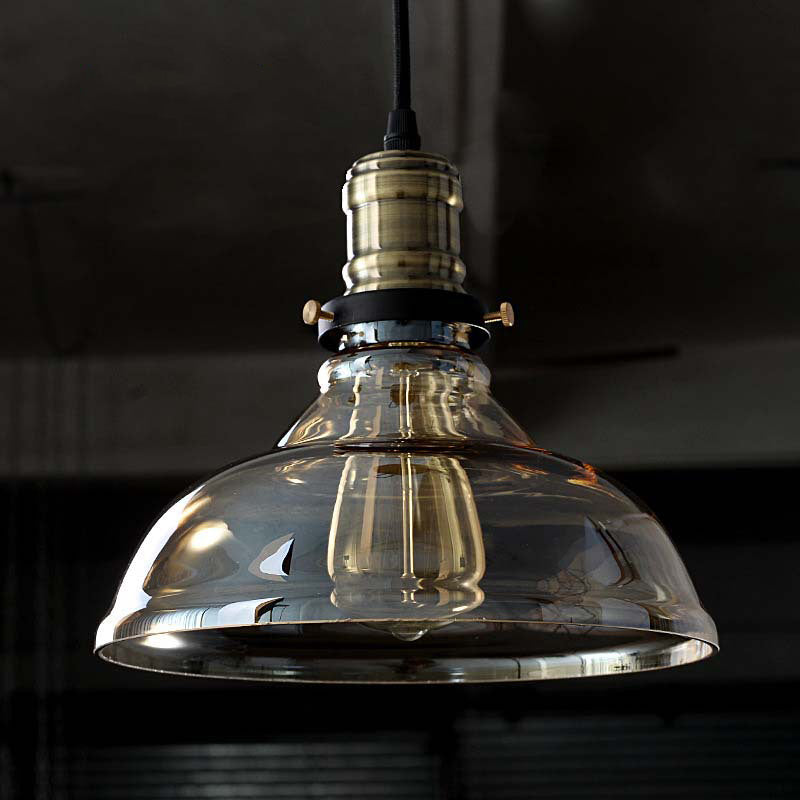 Retro Industrial 1 Light Pendant Barn Clear Glass Pendant Lighting  for Coffee Shop