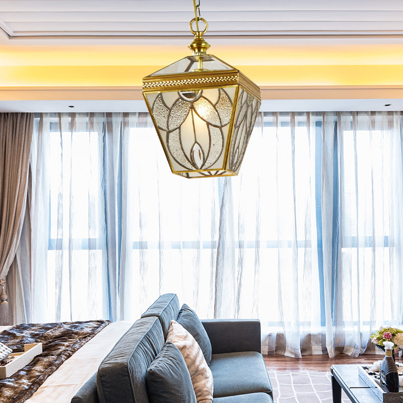 Lantaarn slaapkamer hangende verlichting vintage bubbelglas 1 kop gouden plafond hanglamp