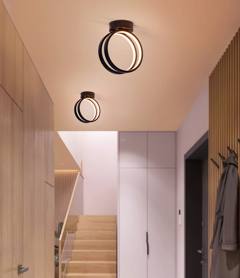 Halo Ring Hallway Ceiling Mounted Light Aluminium 1 Head Modern Flush Light Fixture